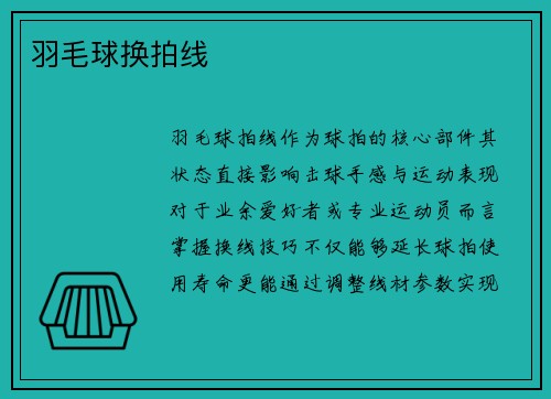 羽毛球换拍线